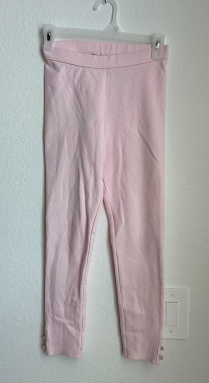 Janie & Jack Girls Pink Button Cuff Ponte Pant/Legging Size 12